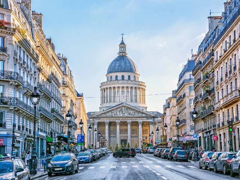 Pantheon i det latinske kvarter i det 5. distrikt i Paris, Frankrig
